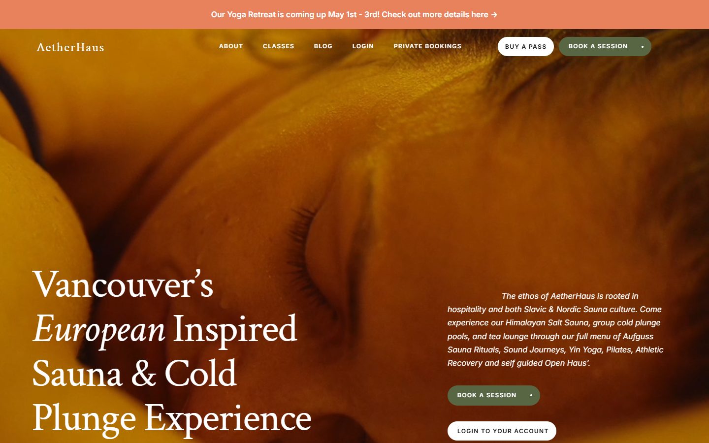 Aetherhaus website screenshot